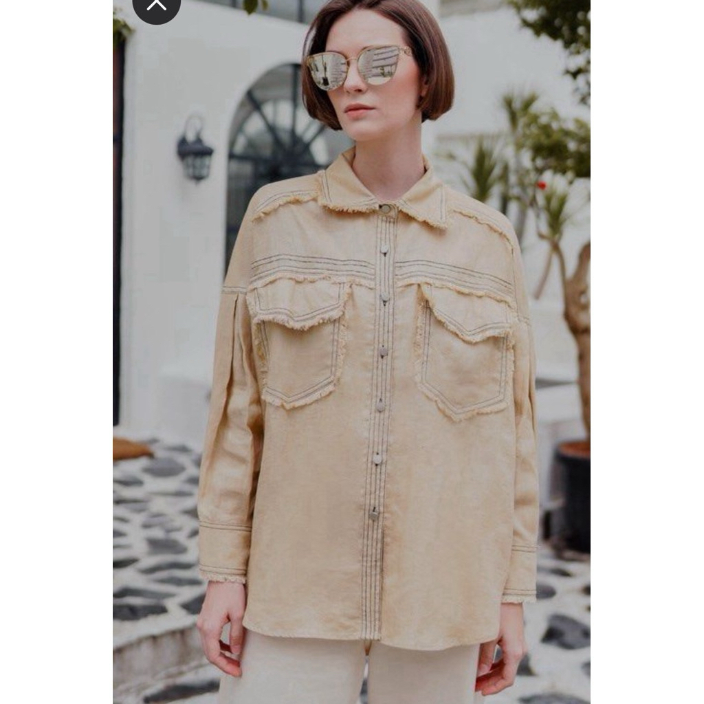 atasan buttonscarves benang jarum bnb brand no brand vizu