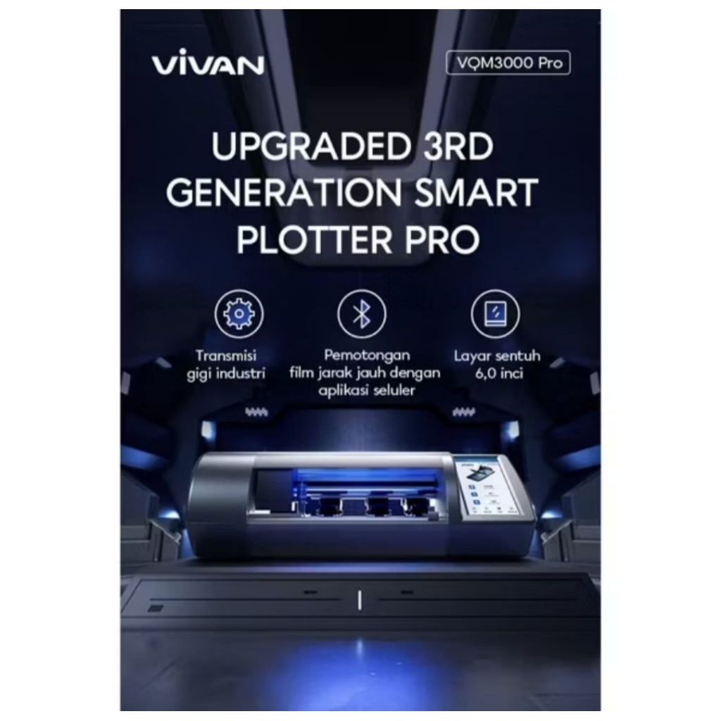 VIVAN VQM3000 PRO Mesin Hydrogel Cuting All New 3RD Generation Smart Plotter Gray