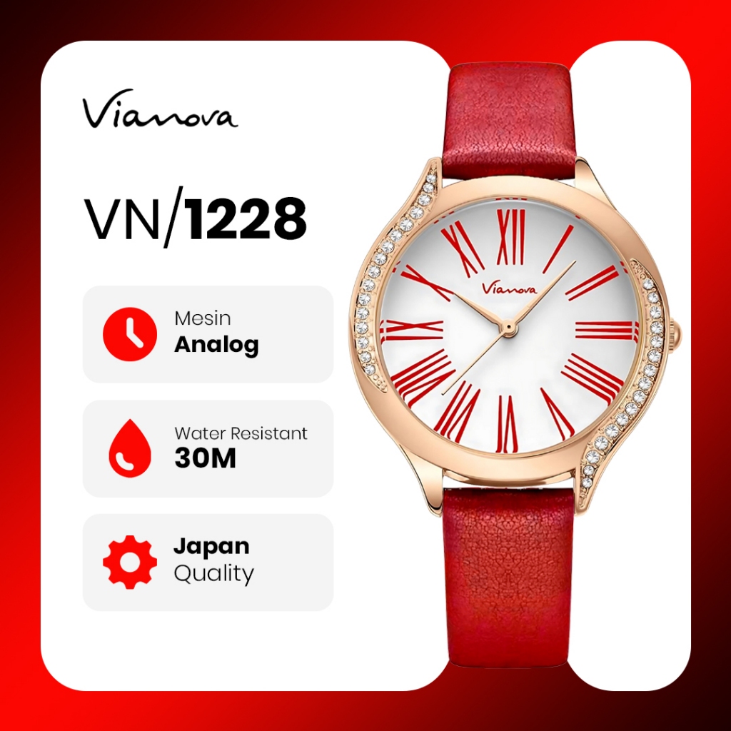 VIANOVA - Jam Tangan Wanita Kecil Original Anti Air 1228 Standard Jepang Jam Tangan Cewek