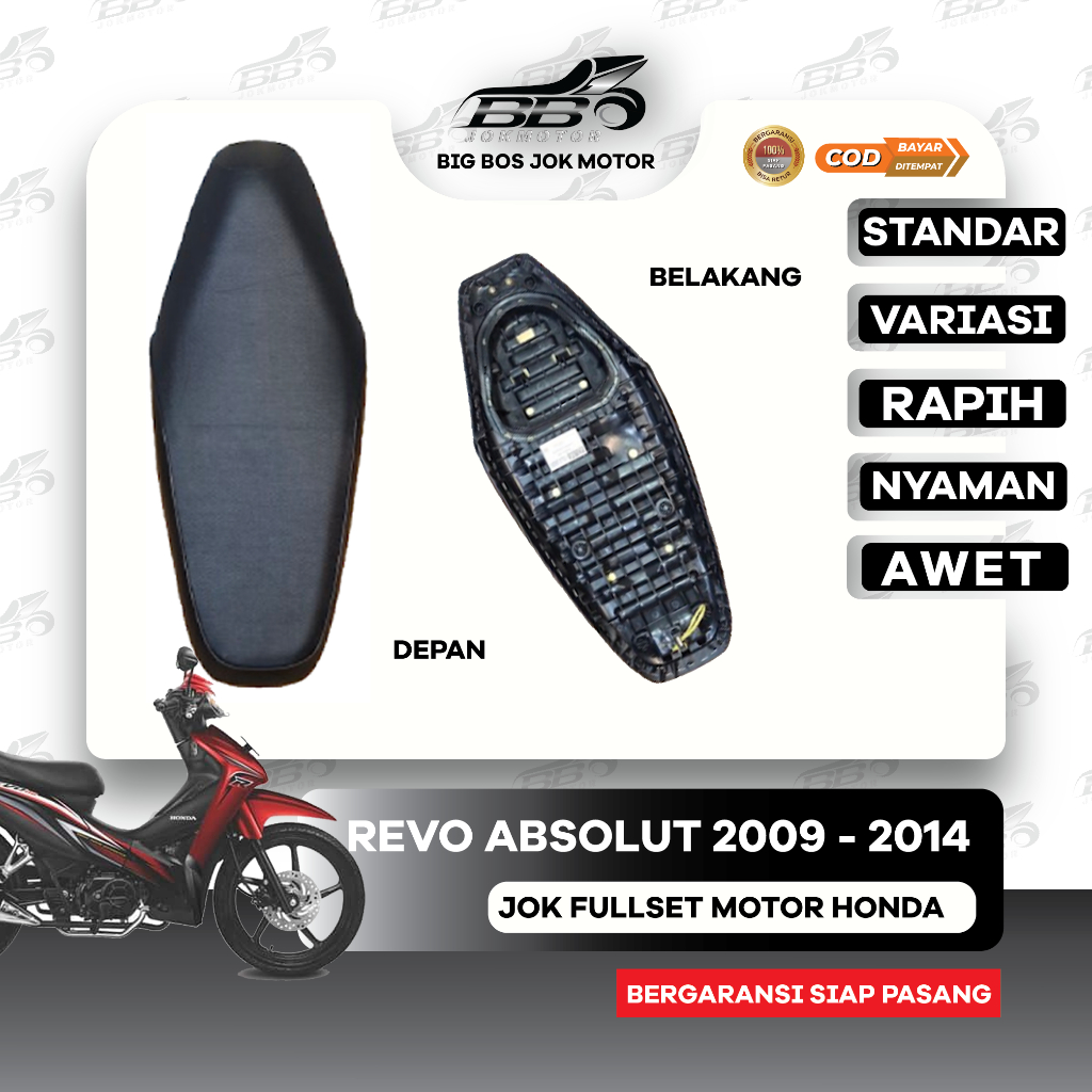 Jok Motor Absolut Revo Honda Absolute 2009-2014 I Jok Standar Honda Revo Standar & Variasi
