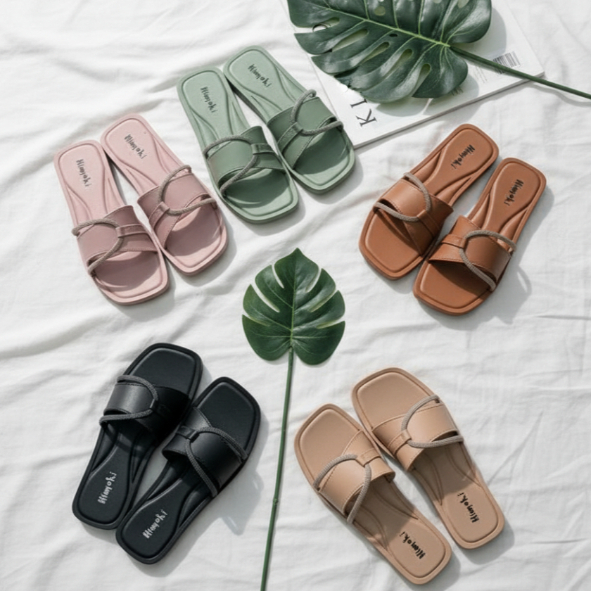 Sandal Selop Wanita Karet Empuk Sandal Kekinian Modis Octopus