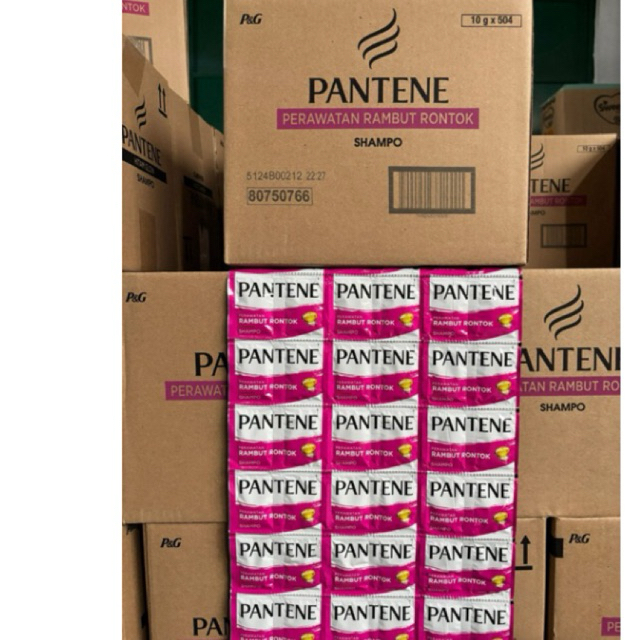 1 Dus Pantene Sachet Shampo Anti Ketombe Perawatan Rambut Rontok Hitam Glow