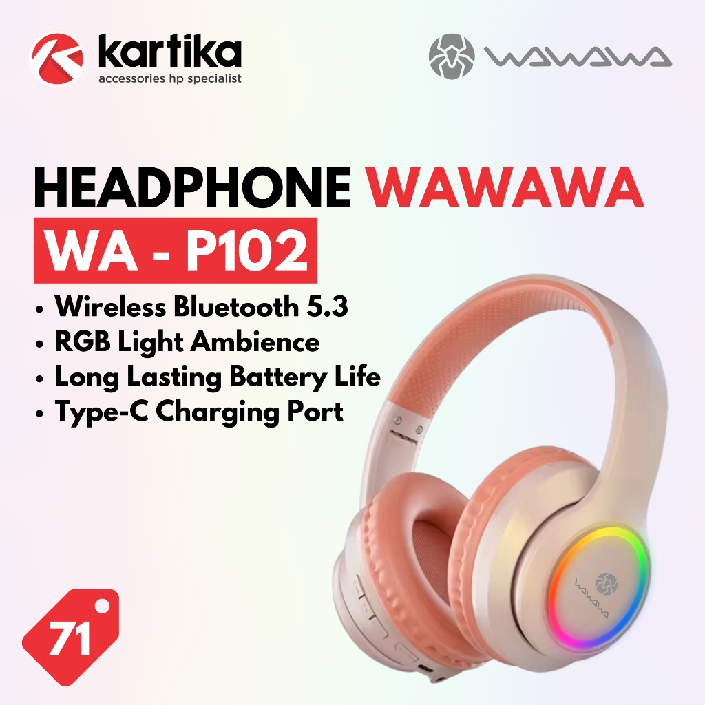 WAWAWA WA-P102 Headphone Gaming RGB Wireless Bluetooth 5.3