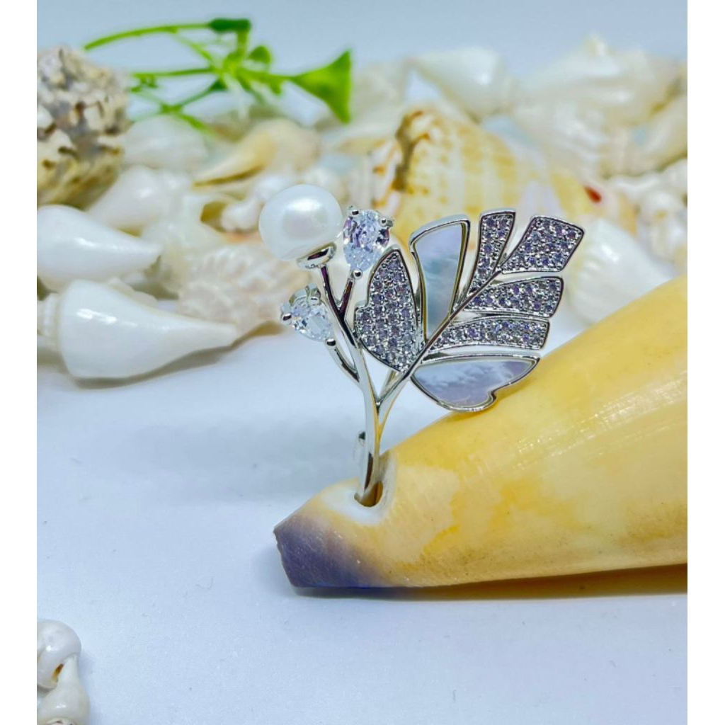 Bros Rhodium Mutiara Air Tawar/bros hijab Mutiara Air Tawar