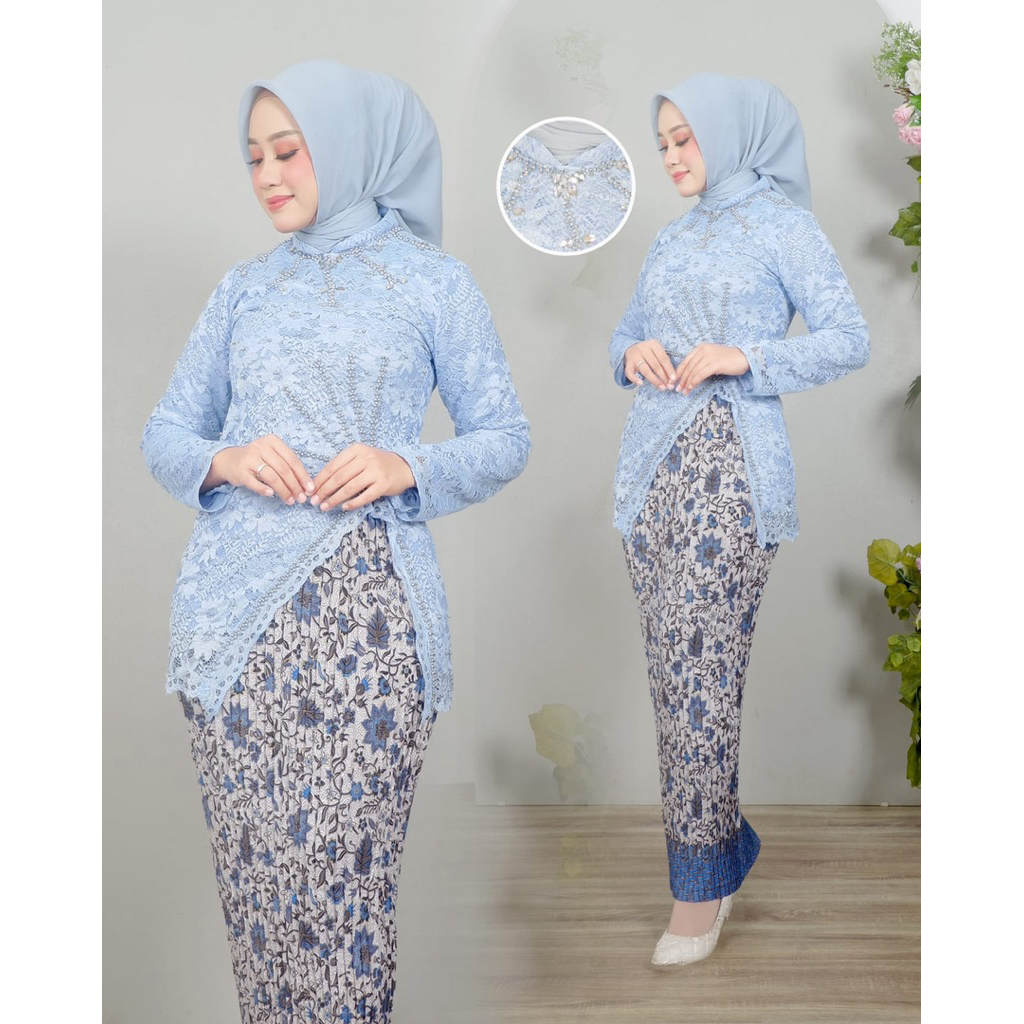Setelan Kebaya Calista Brukat Payet Model Terbaru / Kebaya Modren / kebaya Brukat Mewah / Kebaya Kon