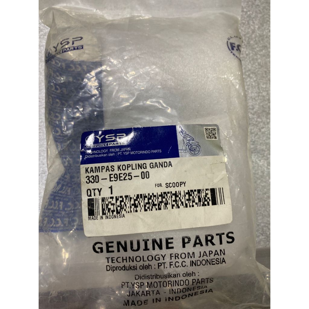 Sido Makmur – Kampas Kopling Ganda Motor YSP FCC untuk Honda Scoopy Sparepart CVT Original