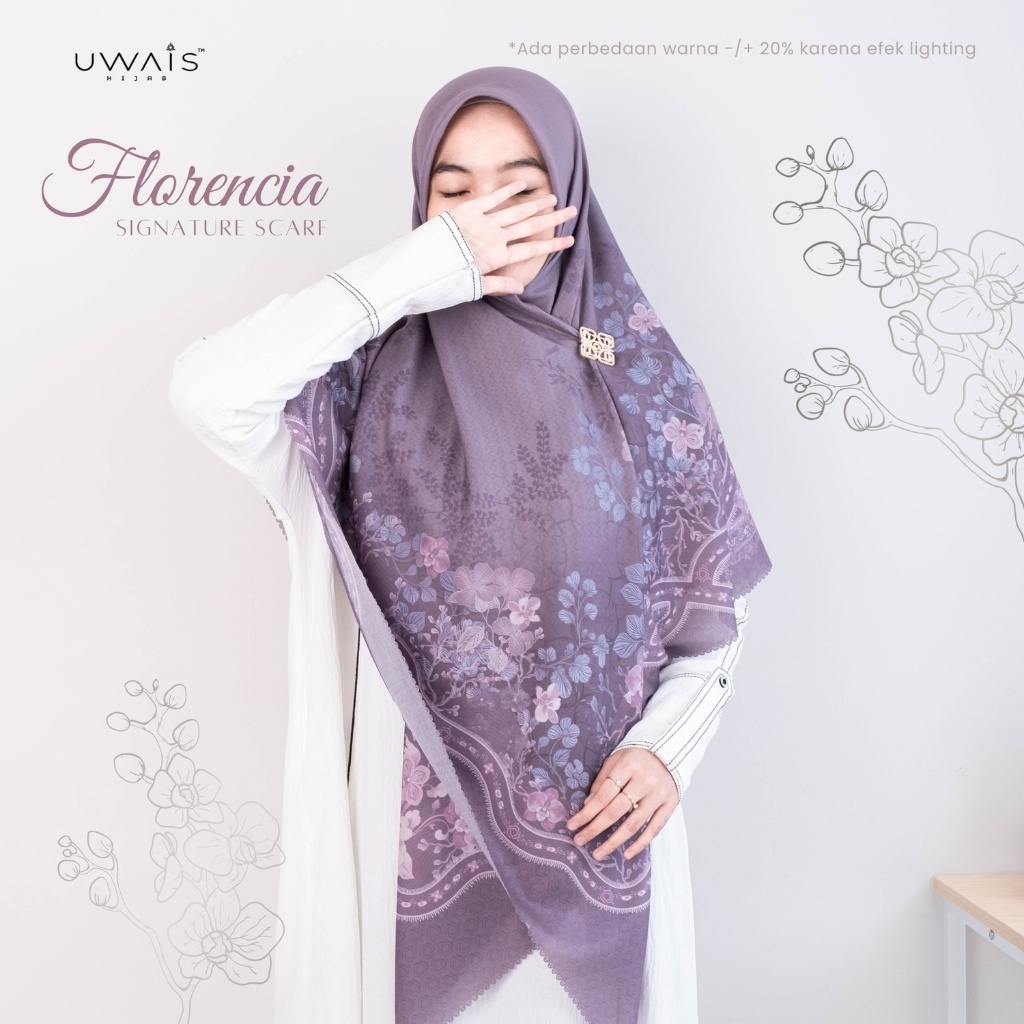 Uwais Hijab - Florencia Scarf - Hijab Motif Segi Empat