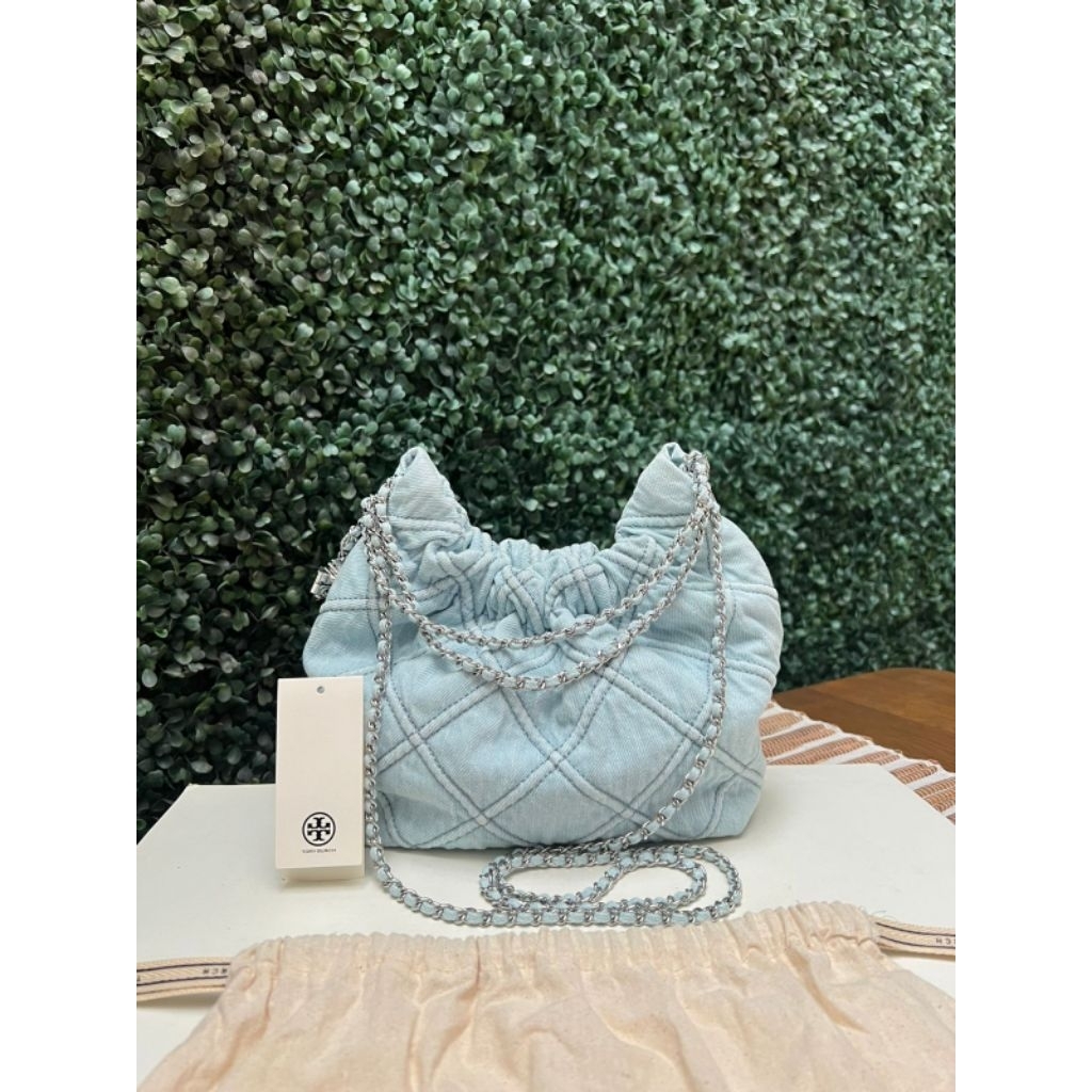 tb soft fleming mini hobo denim