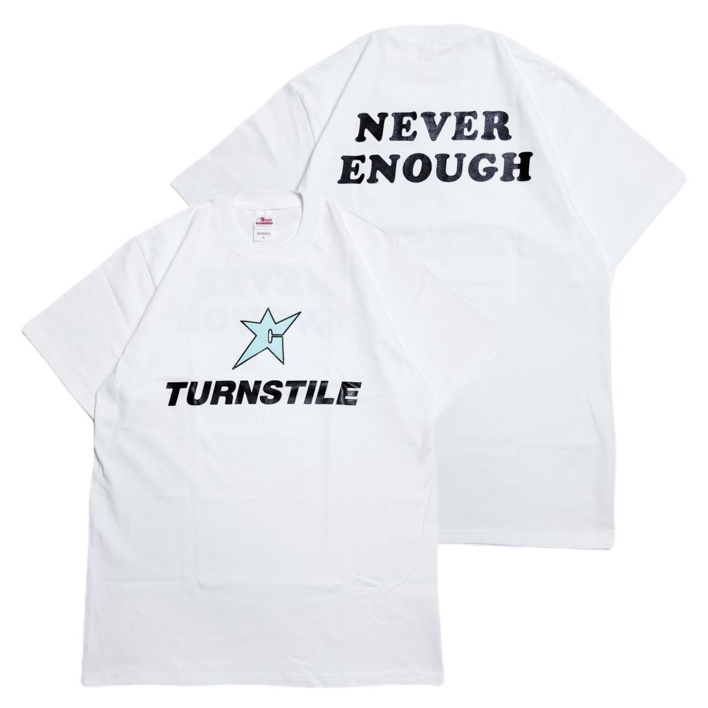 kaos band turnstile putih stitch supply heavy cotton 16s