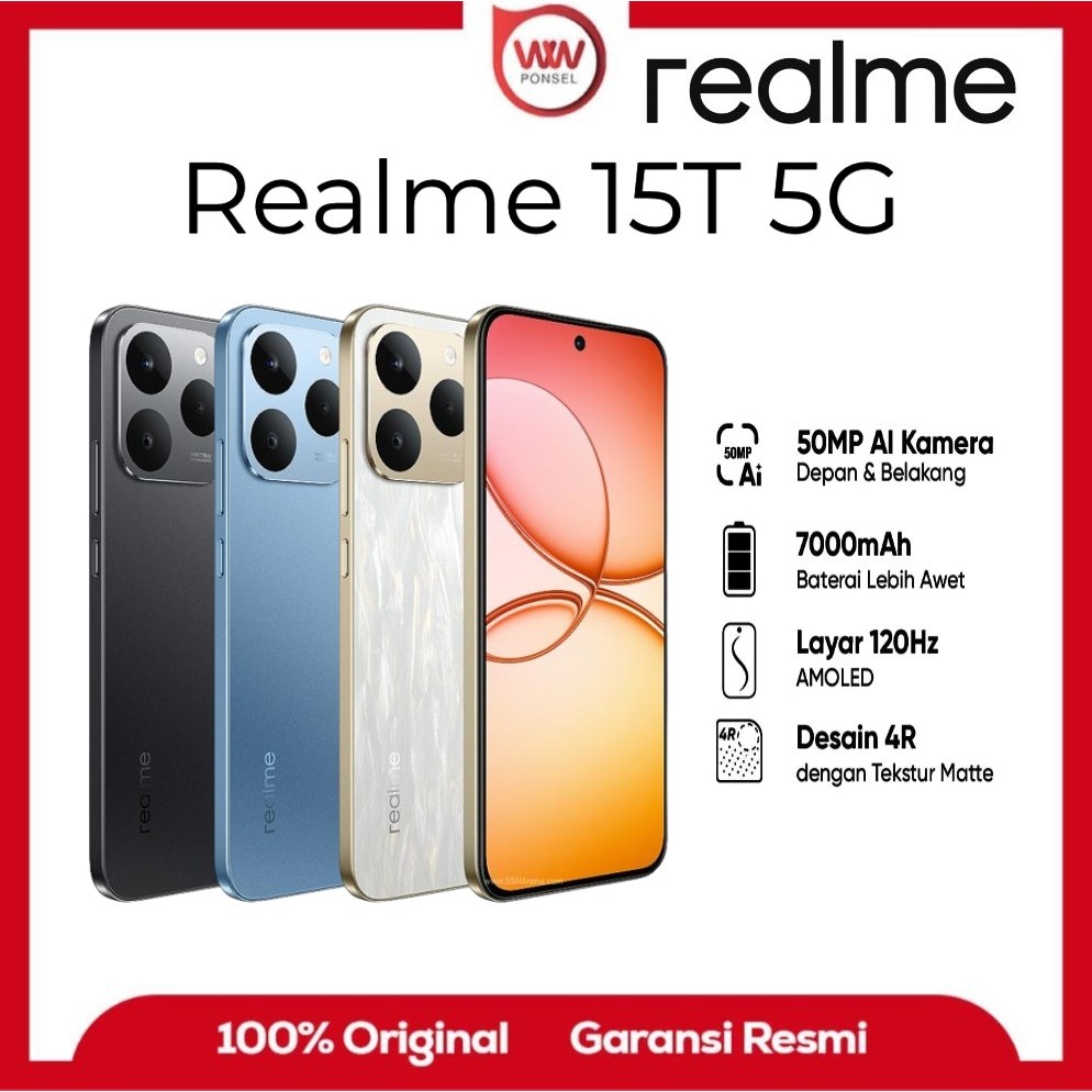 Hp Realme 15T Ram 8GB Internal 256GB Garansi Resmi