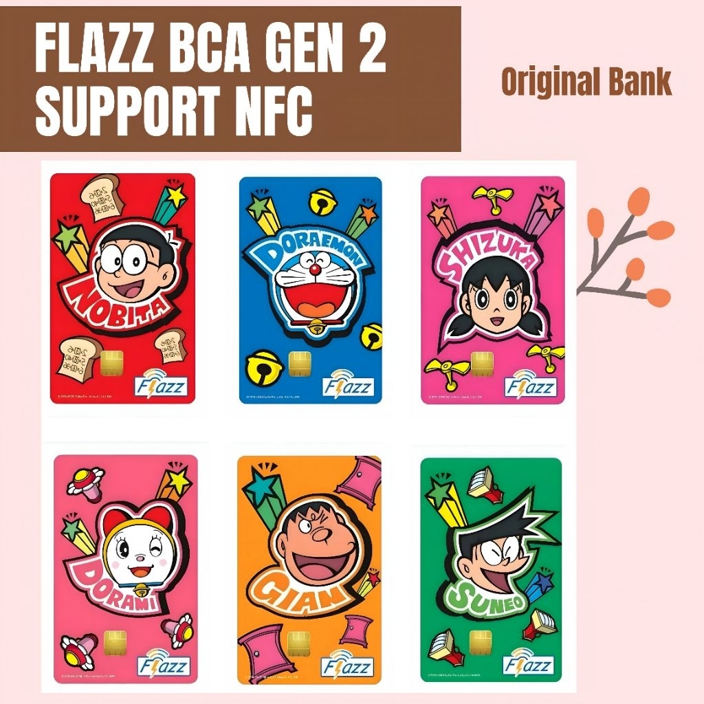Kartu Flazz BCA Gen 2 Doraemon Colour/ Kartu Perjalanan/ Kartu Flazz/ BCA Gen 2/ BCA Flazz/ Flazz Ge