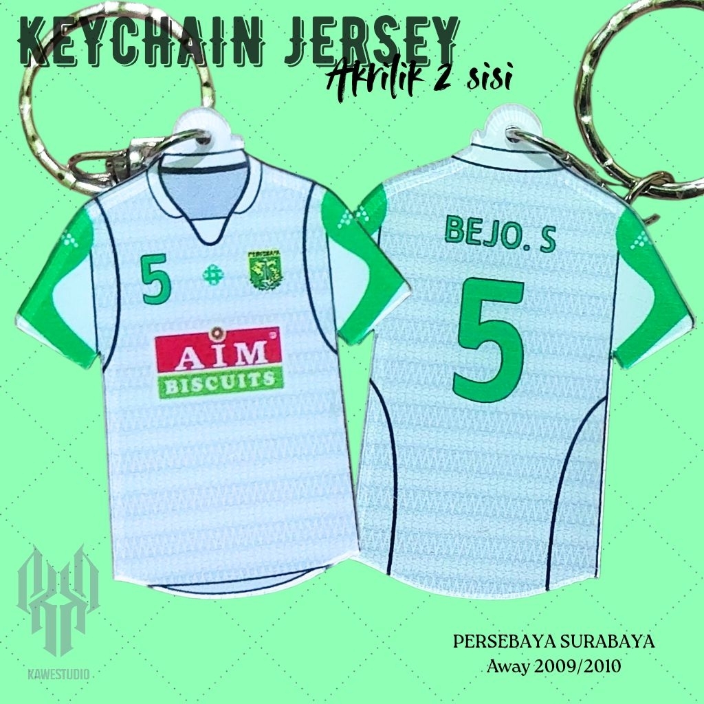 Gantungan Kunci Akrilik Jersey (Persebaya Away 2009/2010)