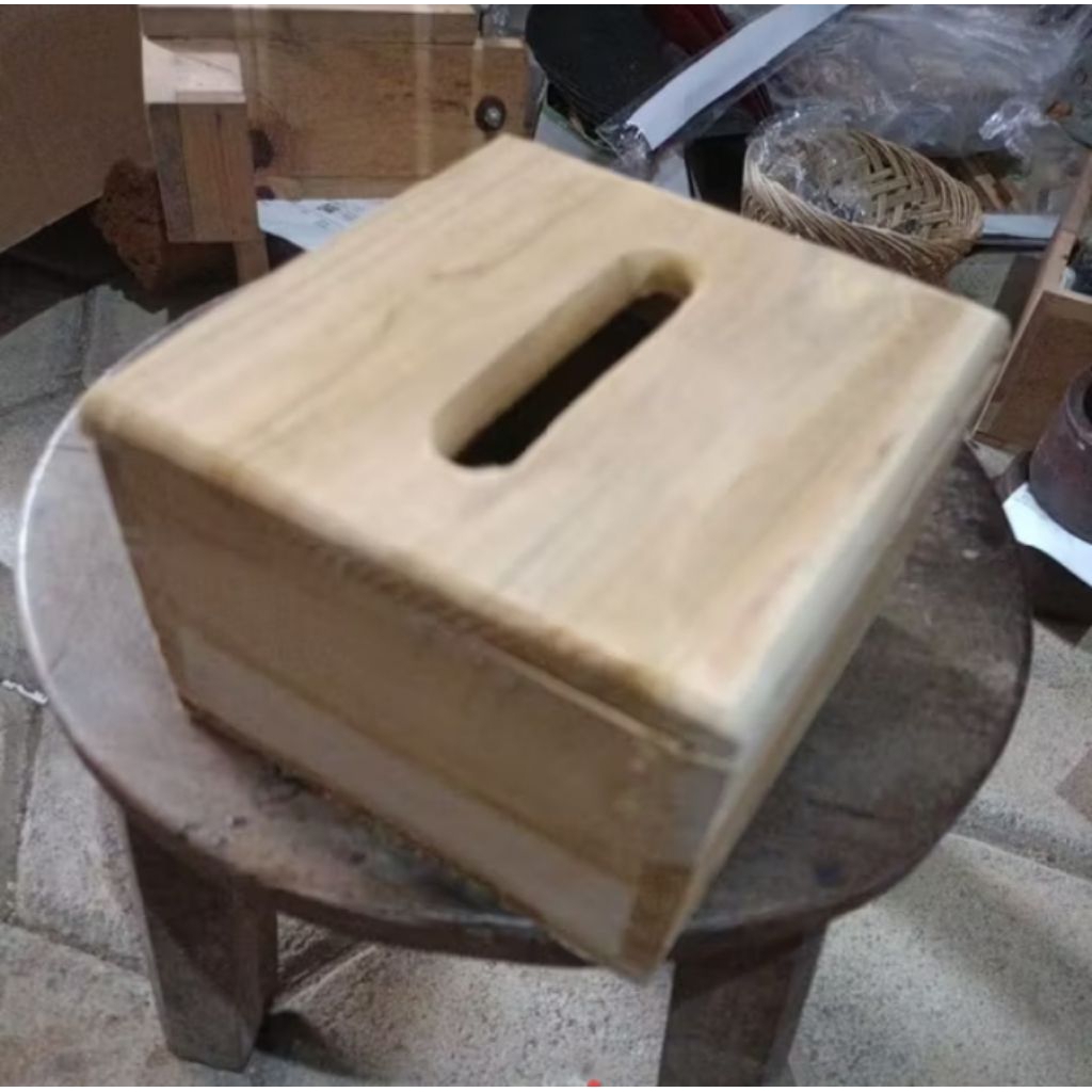 kotak tisu kecil bahan kayu jati