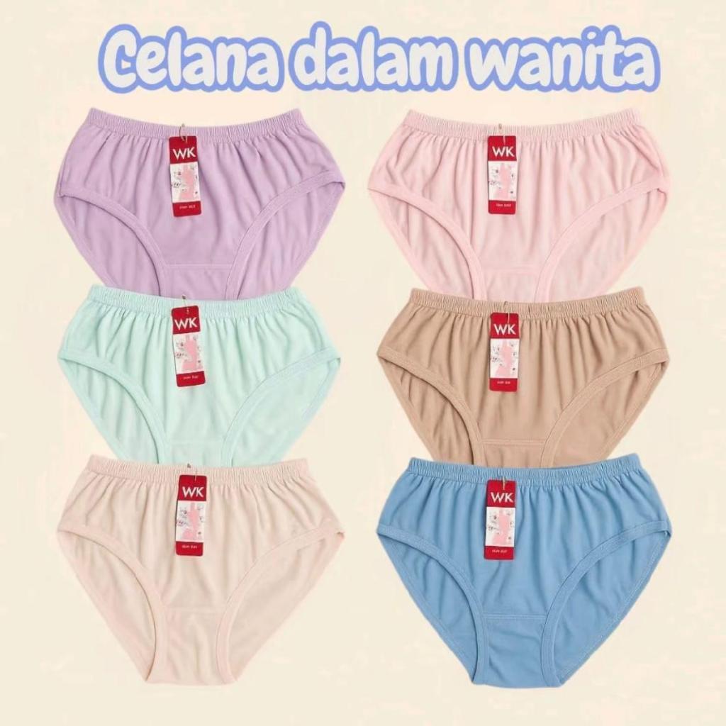 12 Pcs Celana Dalam Wanita Jumbo 4L 3L XL CD Ibu Hamil Big Size Elastis CD Wanita (wk124)