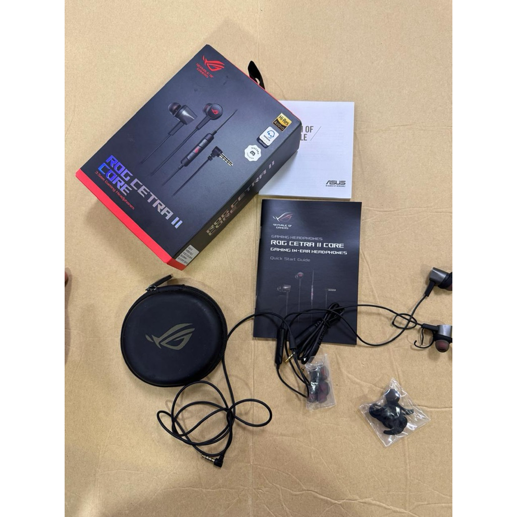 Asus Rog Cetra 2 Core 3.5 Gaming Headset Fullset Mulus Bekas Pakai