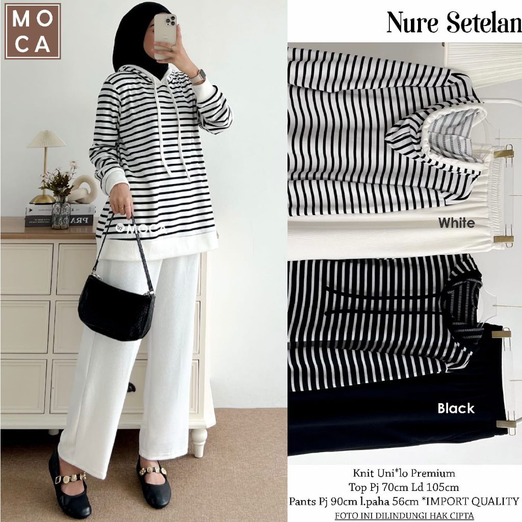 Nure Set Setelan Oneset Jumbo Allsize Premium Knit Uniqlo Original Ori Moca Berlabel