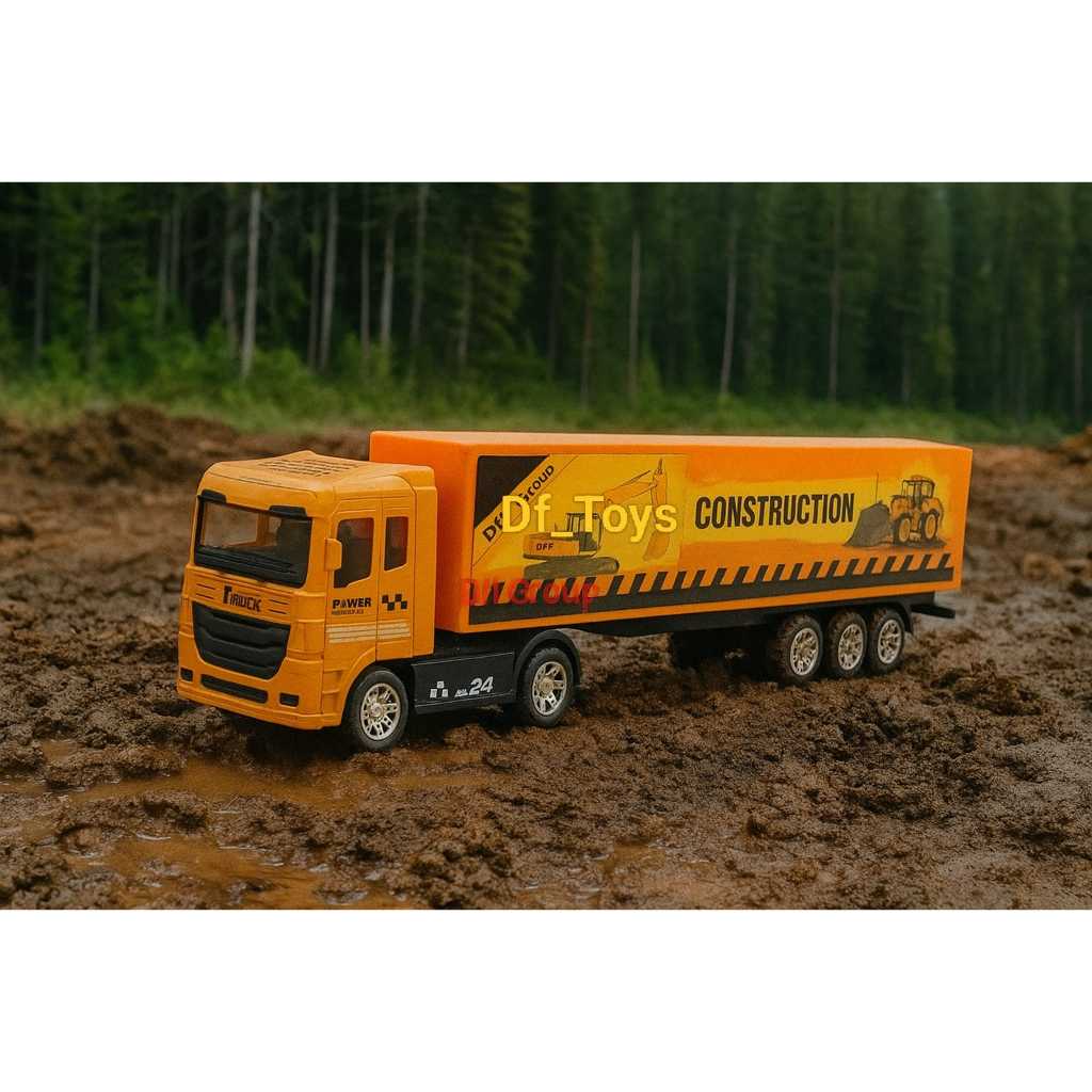 Diecast Truk Container_Mainan Diecast truk kontainer pull back_Diecast Truk Kontainer