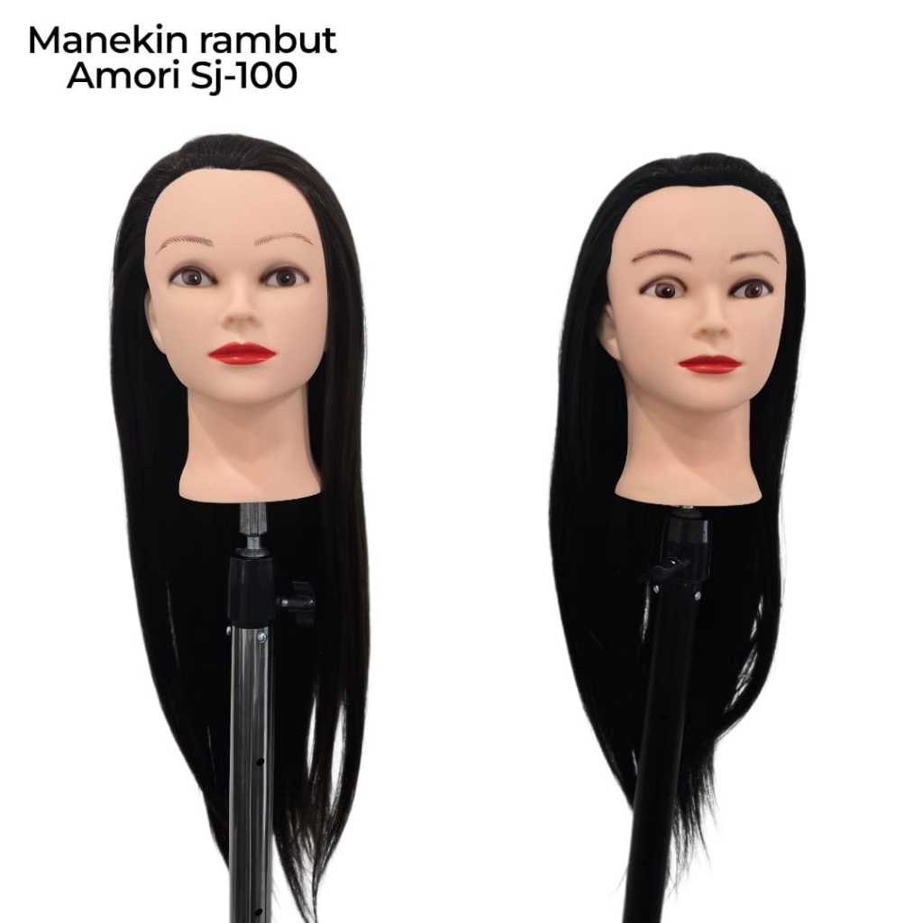 Manekin Rambut Amori SJ-100/ Patung Kepala /Manekin rambut sintetis panjang 60cm/SJ-100