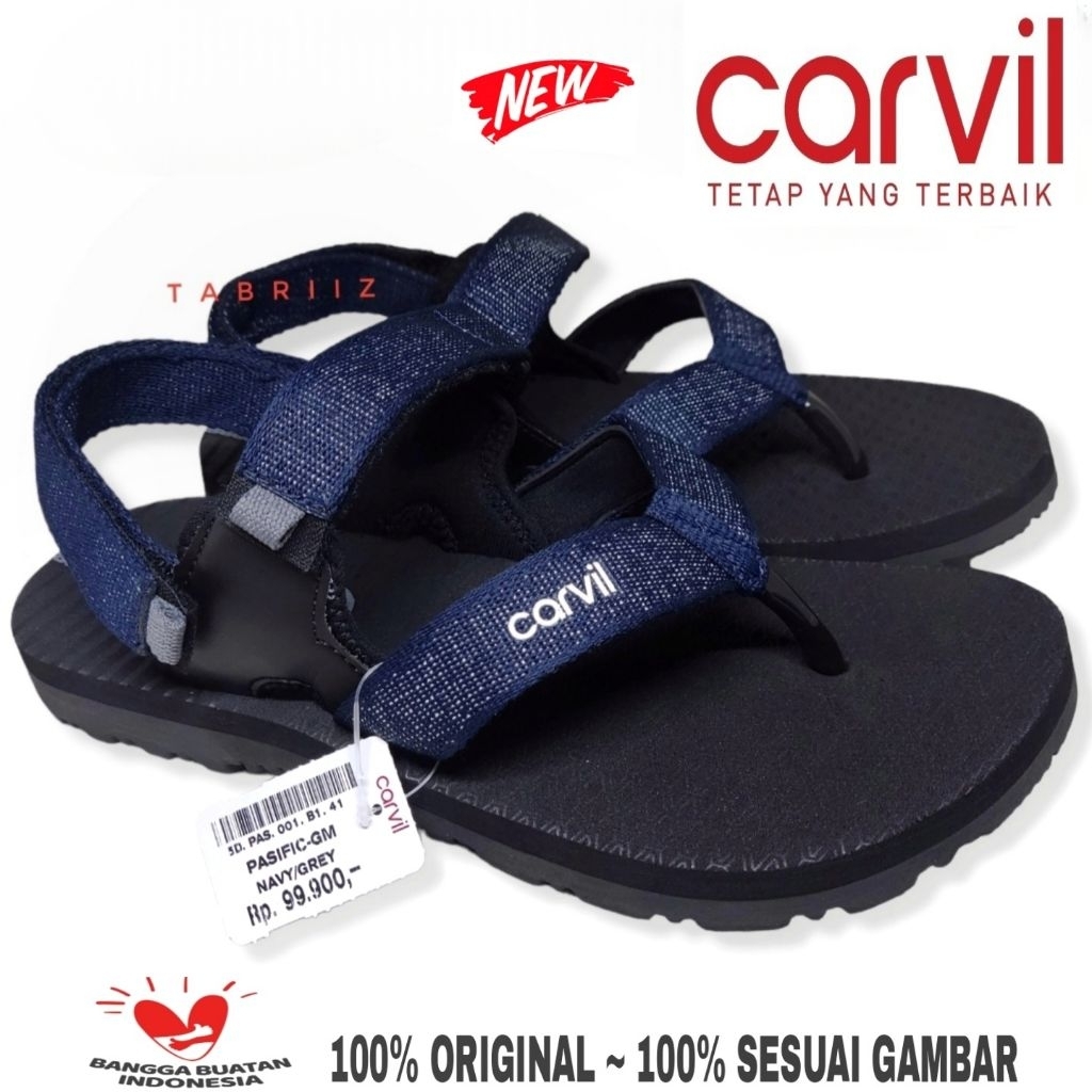 BARU Sandal Gunung CARVIL Pria Sandal Carvil Outdoor Pria Sendal Gunung Cowok Sandal Lebaran Pria - 