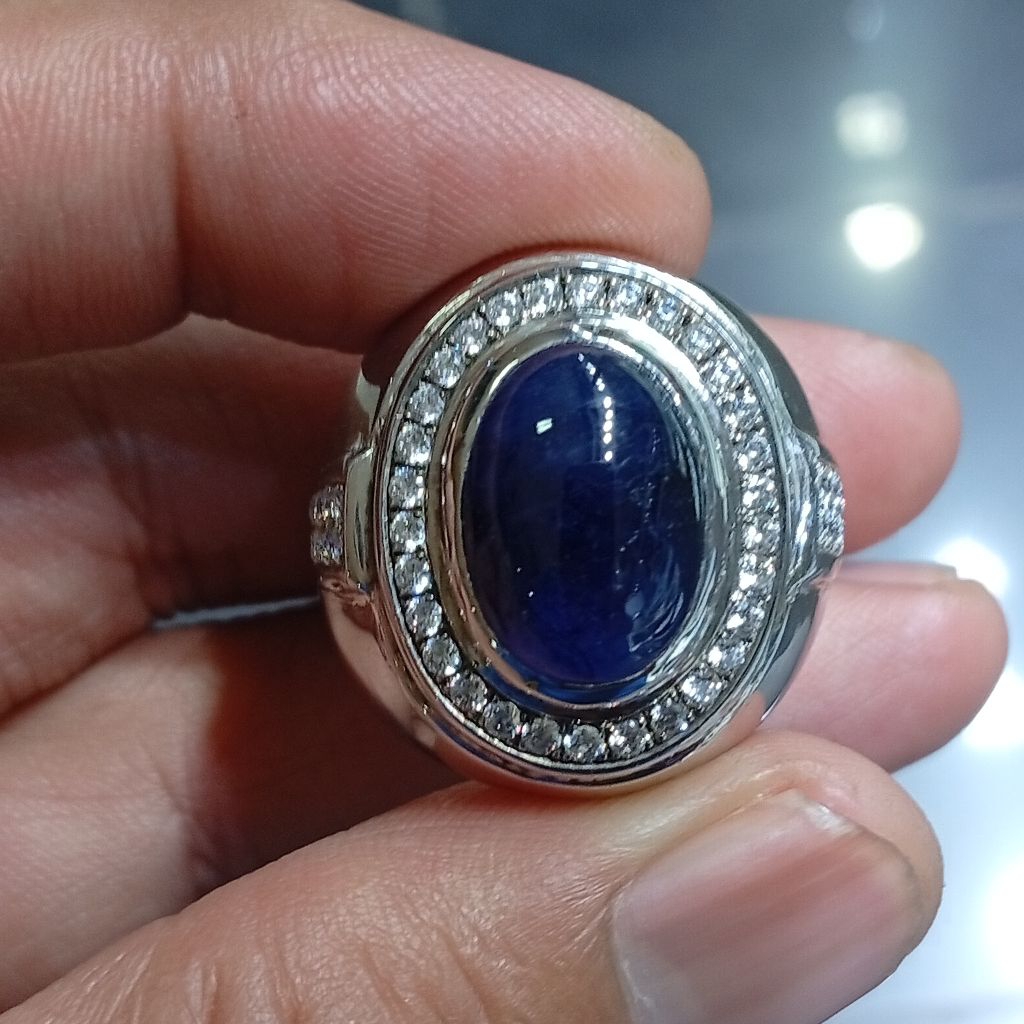 blue Sapphire Africa ring perak Handmade microsetting