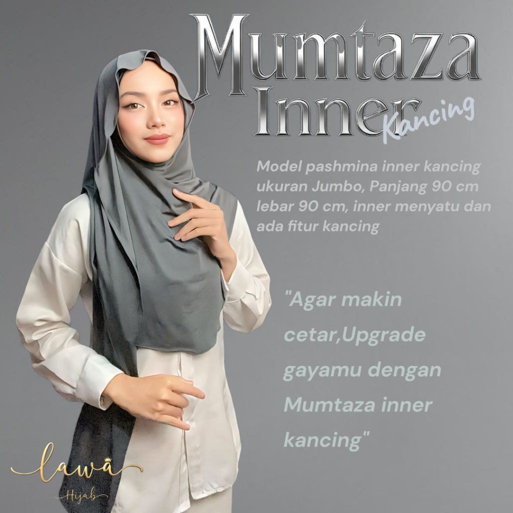 Jilbab Mumtaza Pashmina Jumbo Inner Kancing Jersey | Hijab Instan Oval Nyaman Dipakai – Lawa Hijab