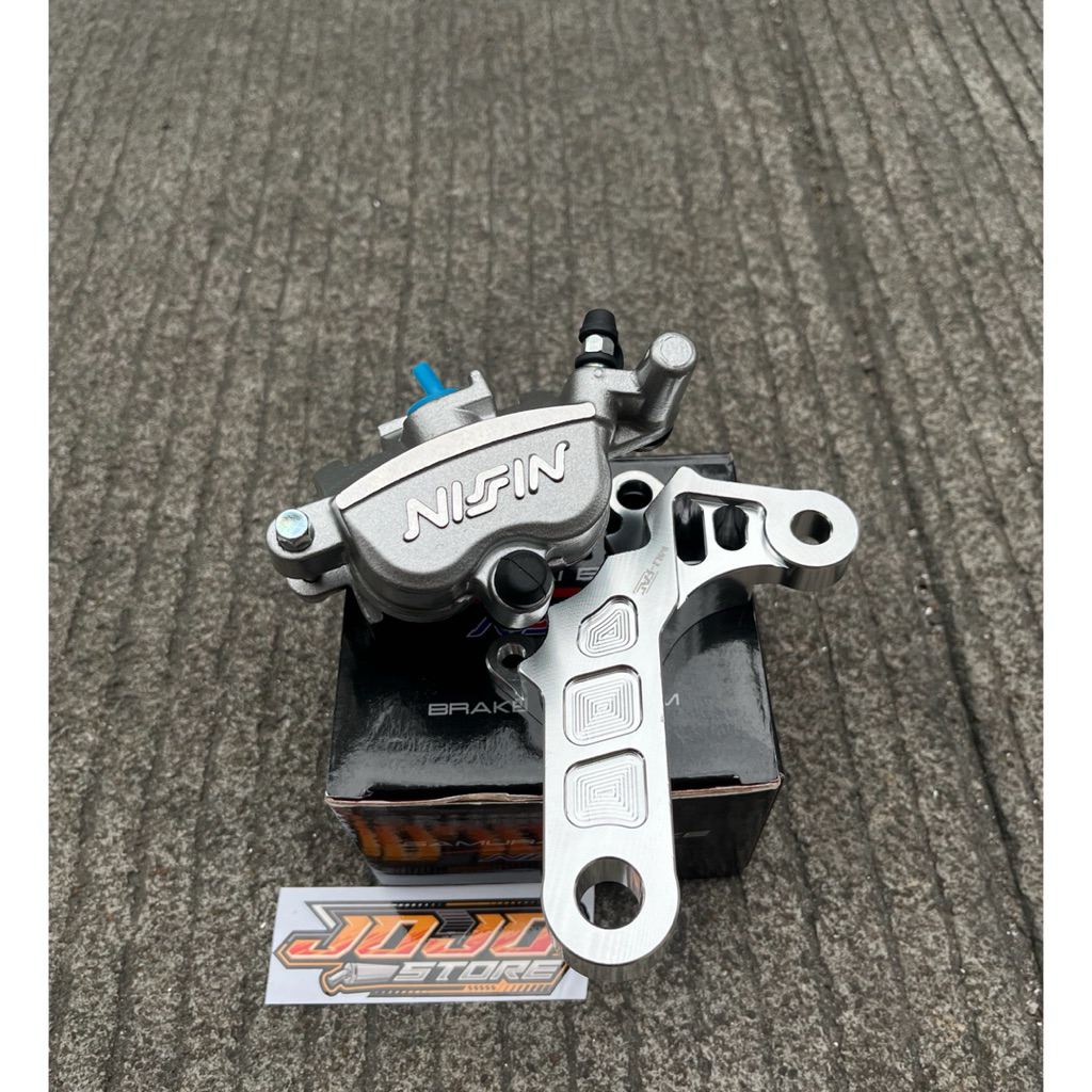 Breket / Bracket Cnc plus kaliper 2P Nissin Samurai Rem belakang Ninja R/ss disc 220 mm