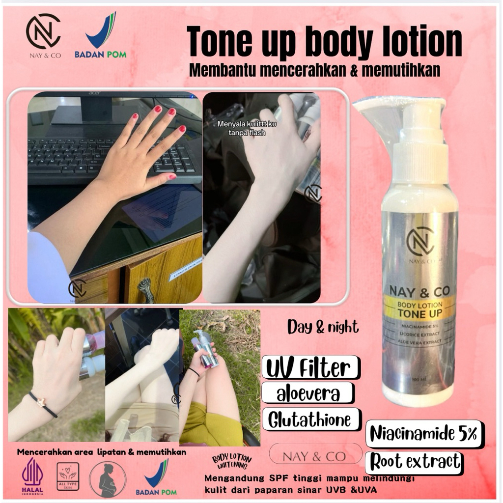 HB WHITENING BPOM + BODY TONER LOTION PEMUTIH KULIT DOSIS TINGGI