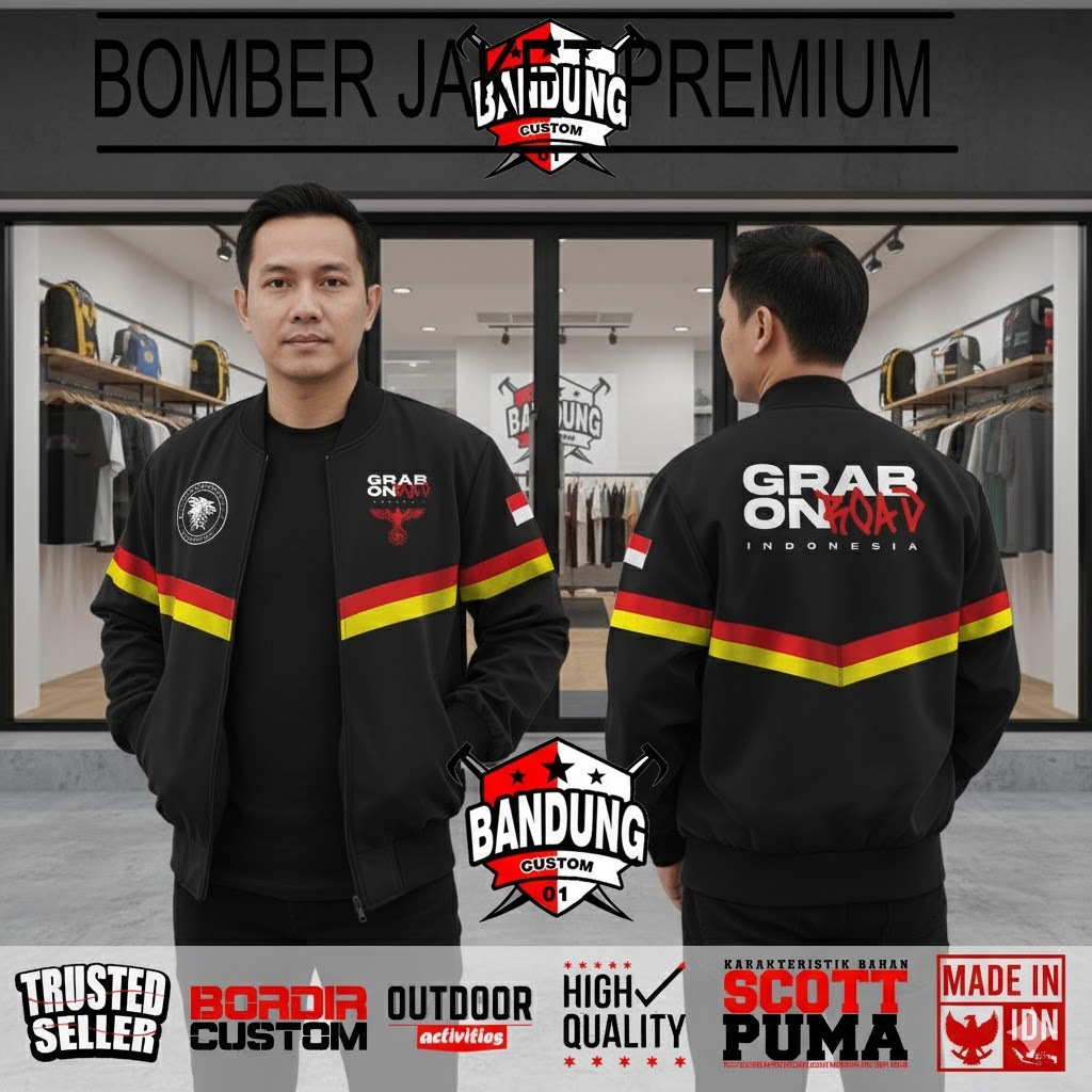 JAKET GBR - JAKET BOMBER GBR - JAKET GRAB ON ROAD - JAKET BOMBER PRIA - LIMITED EDITION