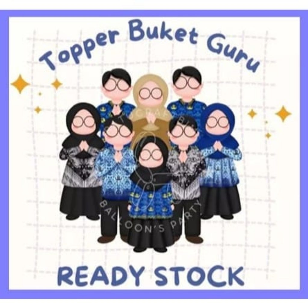 TOPPER BUKET HARI GURU 14.5 CM (Terima kasih guruku)