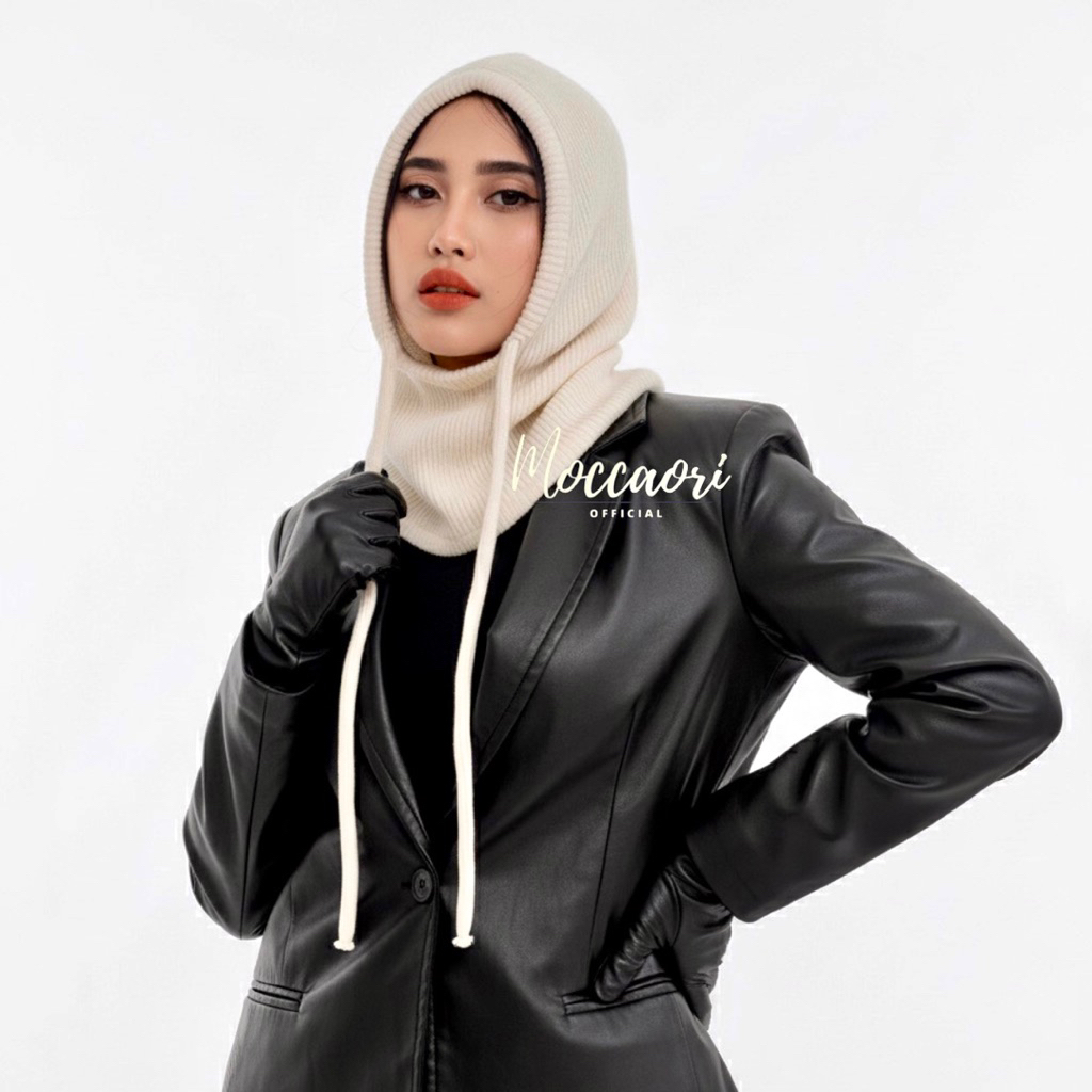 GINO BALACLAVA PREMIUM TEBAL HOODIE KUPLUK NO HIJAB BAHAN VELVET RAJUT