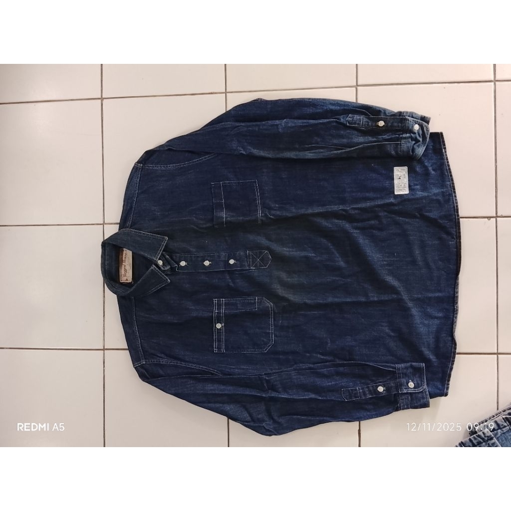 kemeja raw denim rugged house