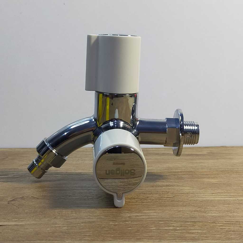 Soligen Kran Cabang Jumbo Plastik S-22 Finishing Chrome Keran Cabang Tembok