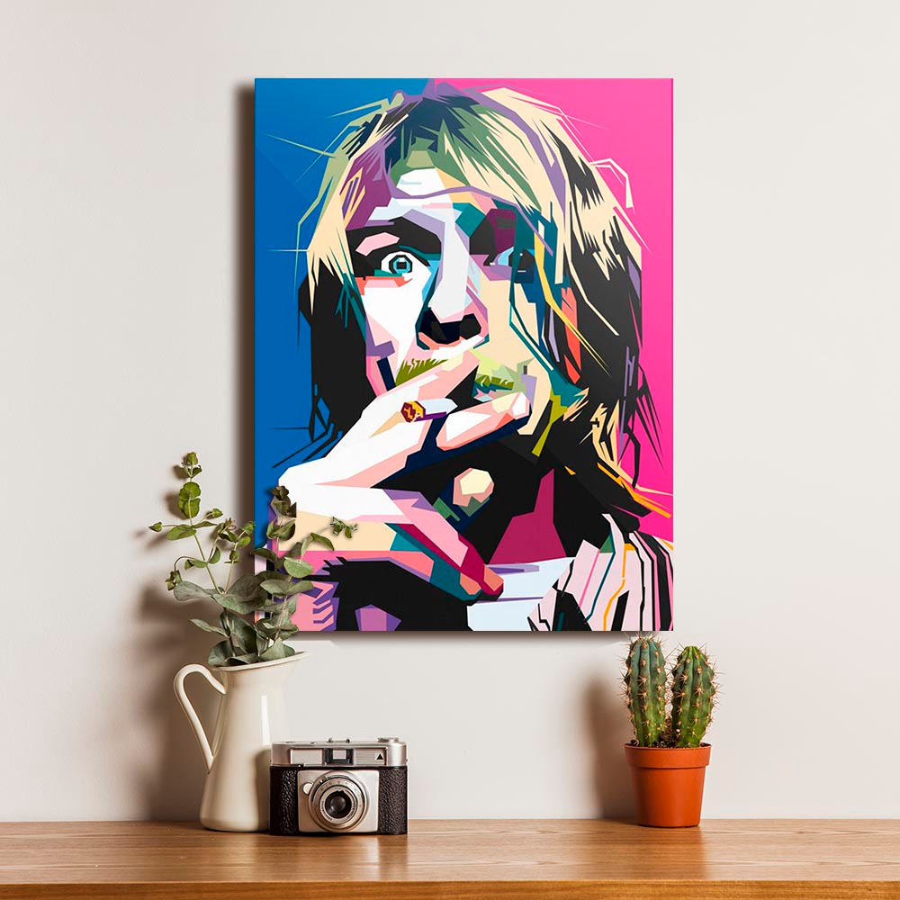 Poster Kurt Cobain Nirvana Dekorasi Hiasan Pajangan Dinding Bingkai Kayu Wall Decor