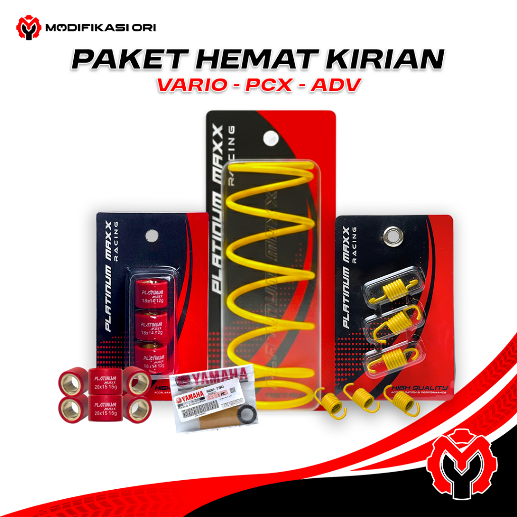 Paket HEMAT Kirian CVT Vario PCX ADV 125 150 160 - PER CVT CENTRI ROLLER RING MIO J Modifikasi Ori
