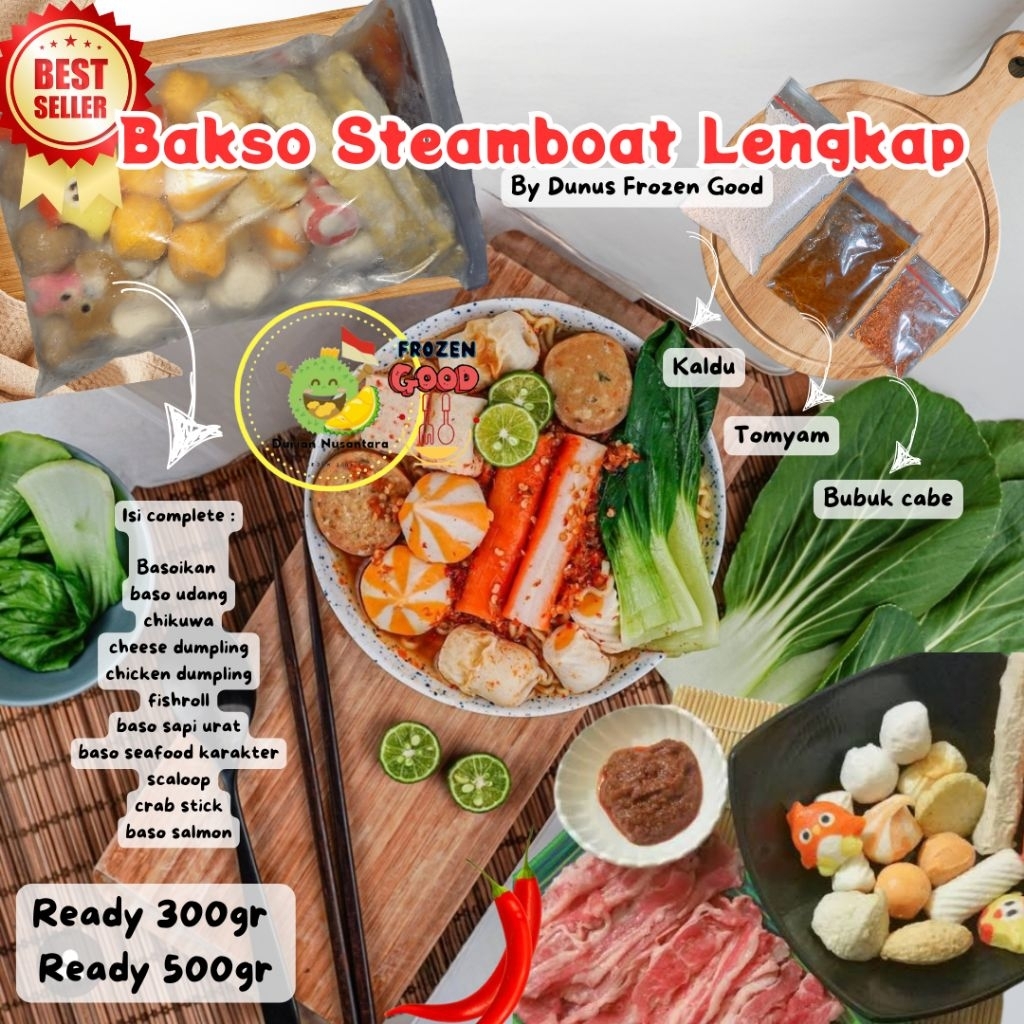 Paket Hemat  Suki STEAMBOAT LENGKAP BUMBU isi BANYAK ! baso Cedea Kiloan  BaksoMix Bakso Seafood kil