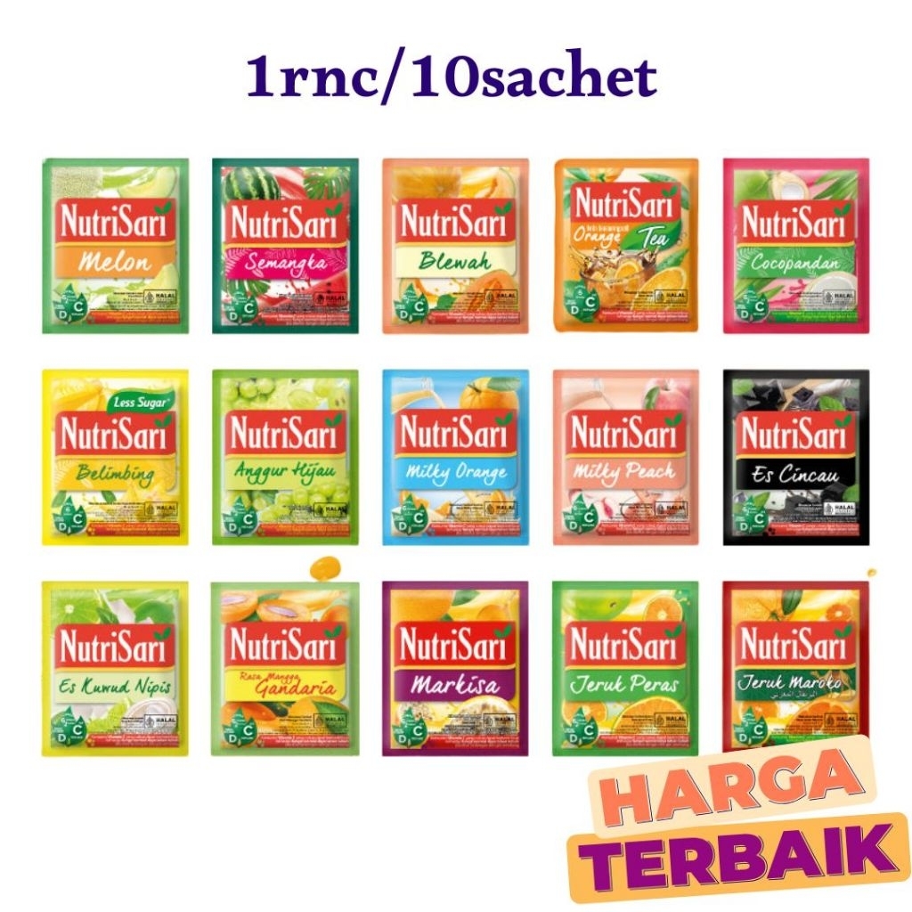 Nutrisari Sachet 1 renceng /Nutrisari Satu Renceng - 10sachet