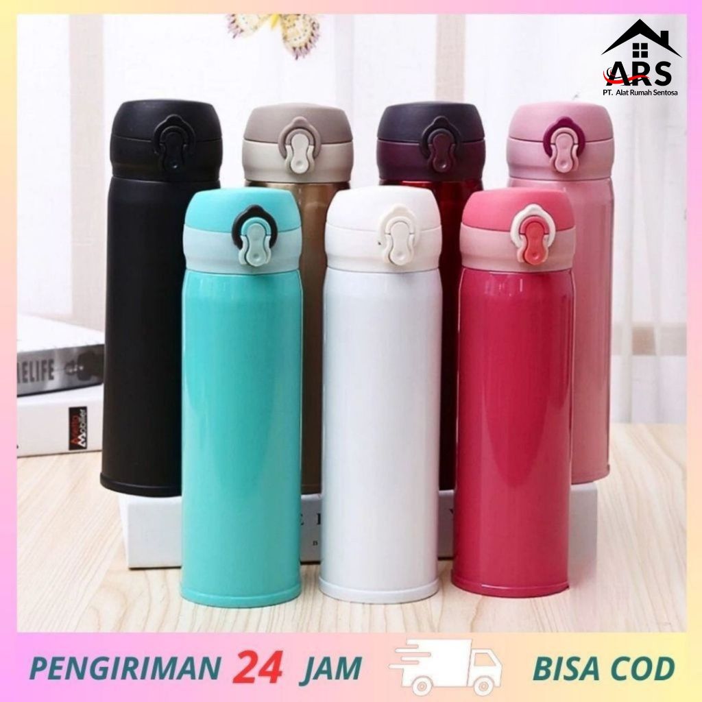 ARS - 500ml Botol Berinsulasi Baja Tahan Karat Cangkir Vakum A36321-4  H995 Termos Air Panas Mini Ni
