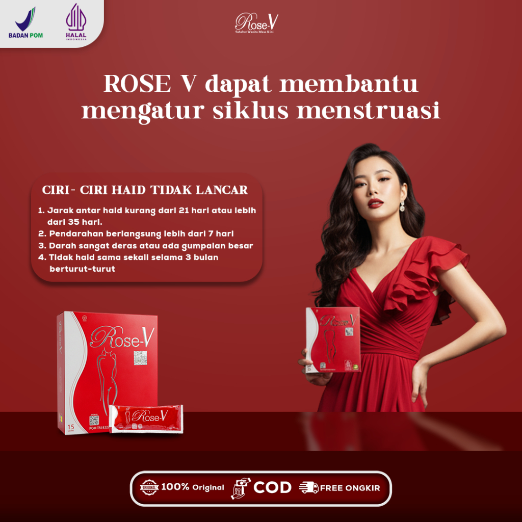 Jamu Pembersih ROSE V - Anti Disentri & Melancarkan Peredaran Darah V | 1 Box 15 Sachet Original BPO