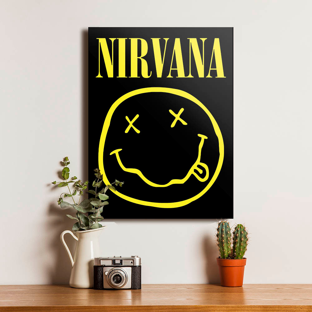 Poster Nirvana Band Dekorasi Hiasan Pajangan Dinding Bingkai Kayu Siap Pasang