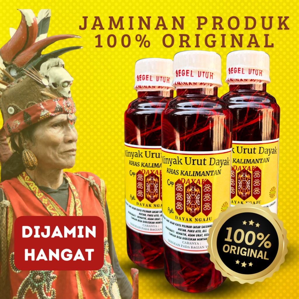 Minyak Urut Dayak Minyak Merah Dayak Bu Ida Original Khas Kalimantan Cap Dayak Ngaju 100% Ori