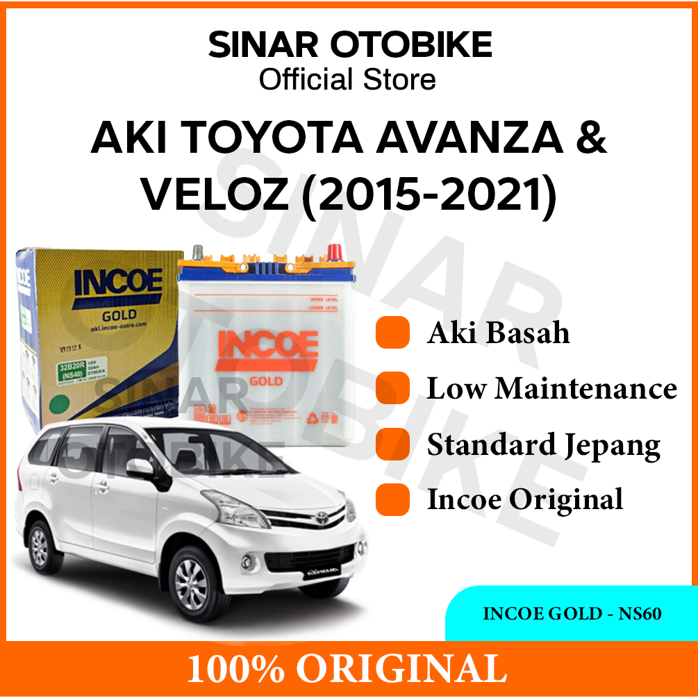 AKI AVANZA VELOZ LAMA INCOE GOLD HYBRID BASAH NS60 45AH