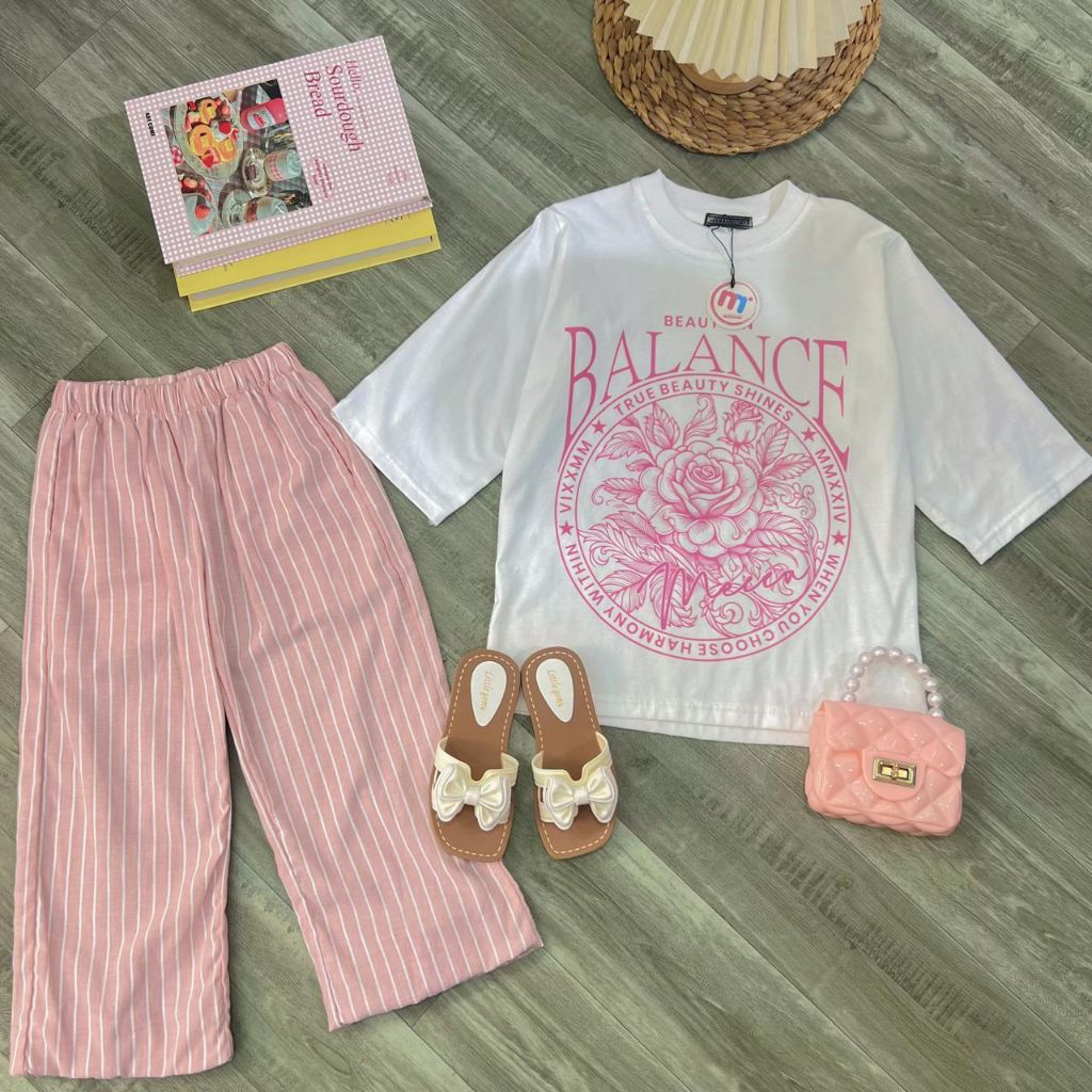 SETCEL LUNA SETELAN COMBED CELANA KATUN HARUKA COUPLE MOM&KIDS KELUARGA outfit cewek