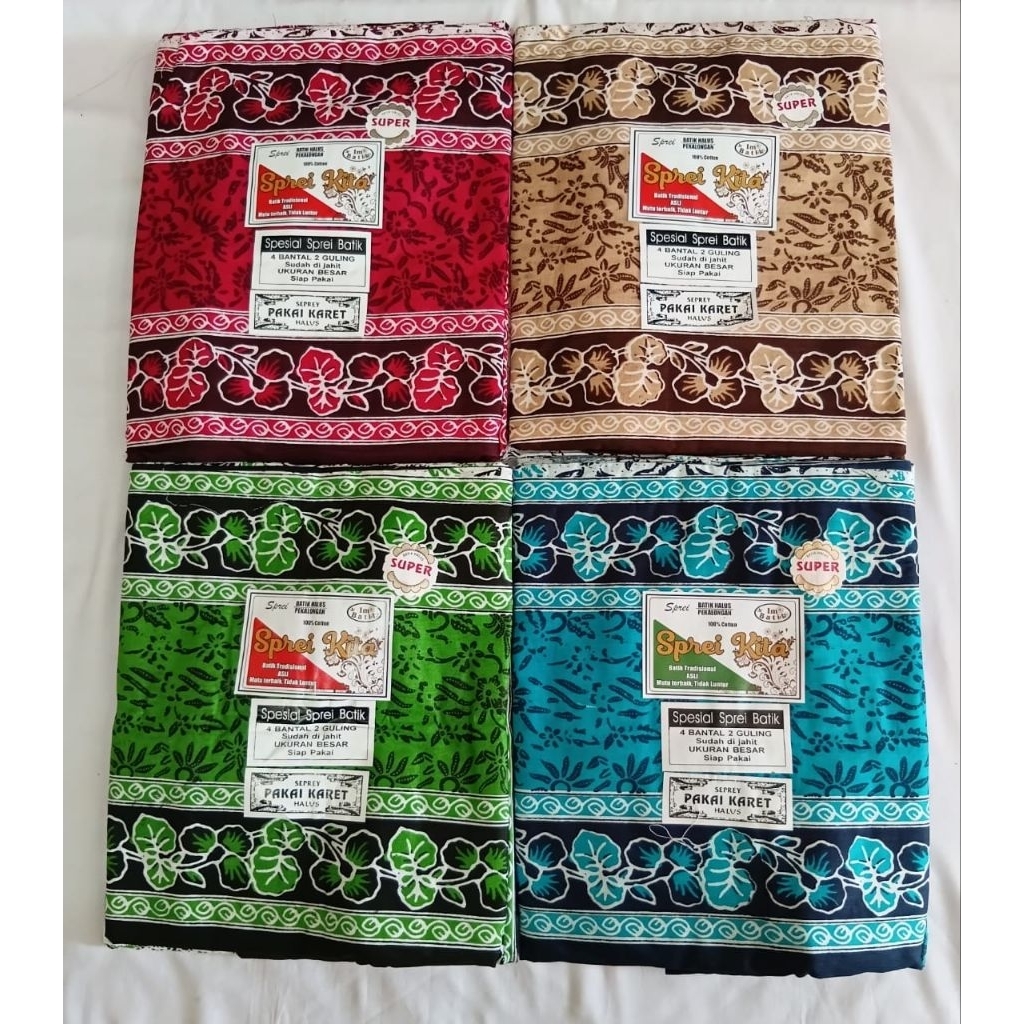 sprei batik spesial "sprei kita" 4 bantal 2 guling.