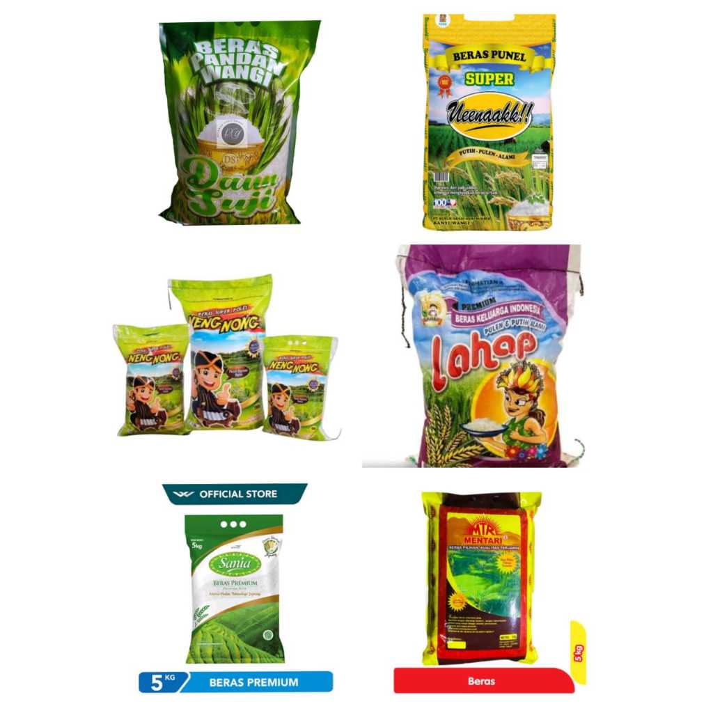 (VM Mlg) Beras Premium 5kg-25kg Lahap Sania mentari nengnong ibu muda uenak