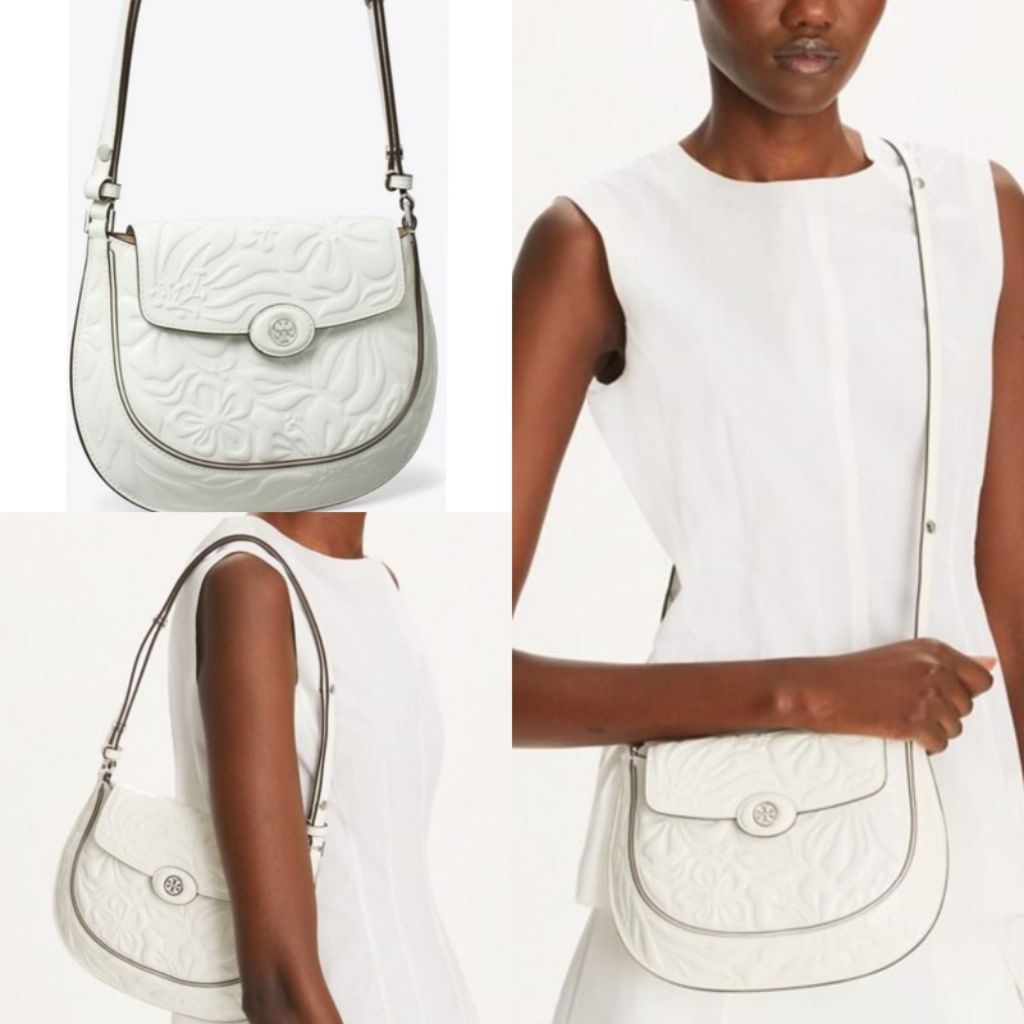TB Robinson Floral Embossed Saddle Bag