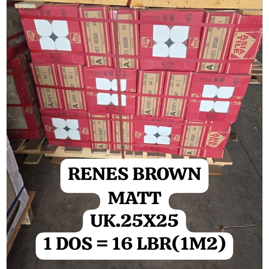 RENES SERIES BROWN GREY KASAR MATT UK.25X25 KAMAR MANDI TOILET ASIA TILE LANTAI KERAMIK DINDING