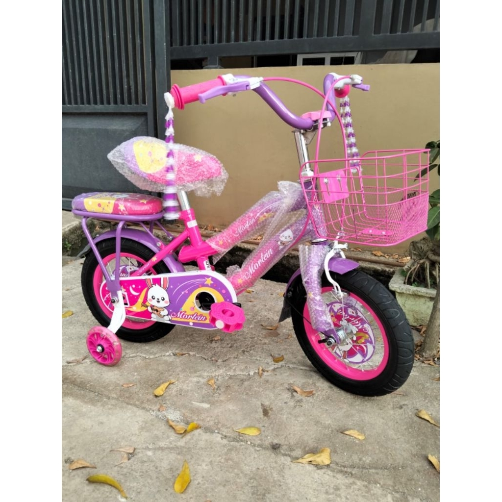 SEPEDA ANAK CEWEK 12 INCHI / SEPEDA PINK / SEPEDA UNGU / SEPEDA ANAK ANAK PEREMPUAN /SEPEDA ANAK CEW