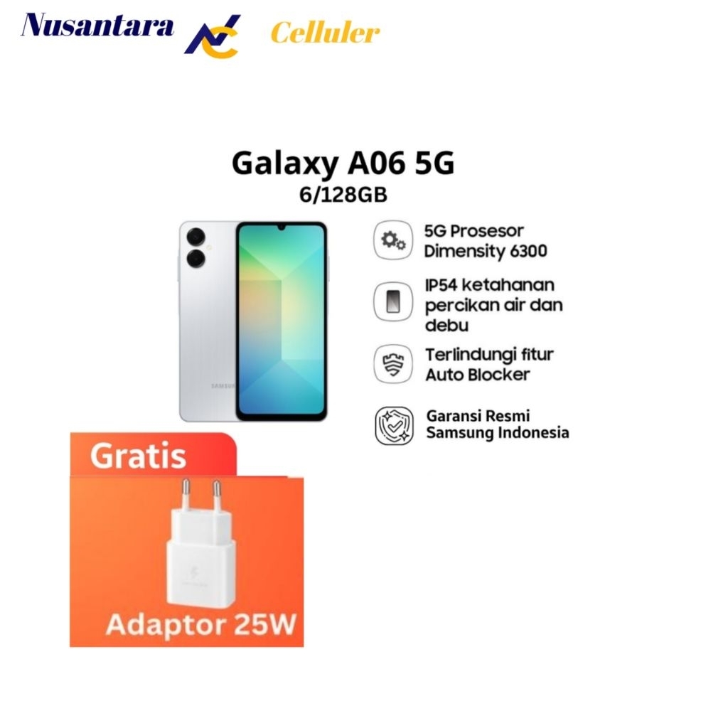 HP SAMSUNG GALAXY A06 5G RAM 6/128 GB [Samsung A06 5G 6/128 GB] Garansi Resmi