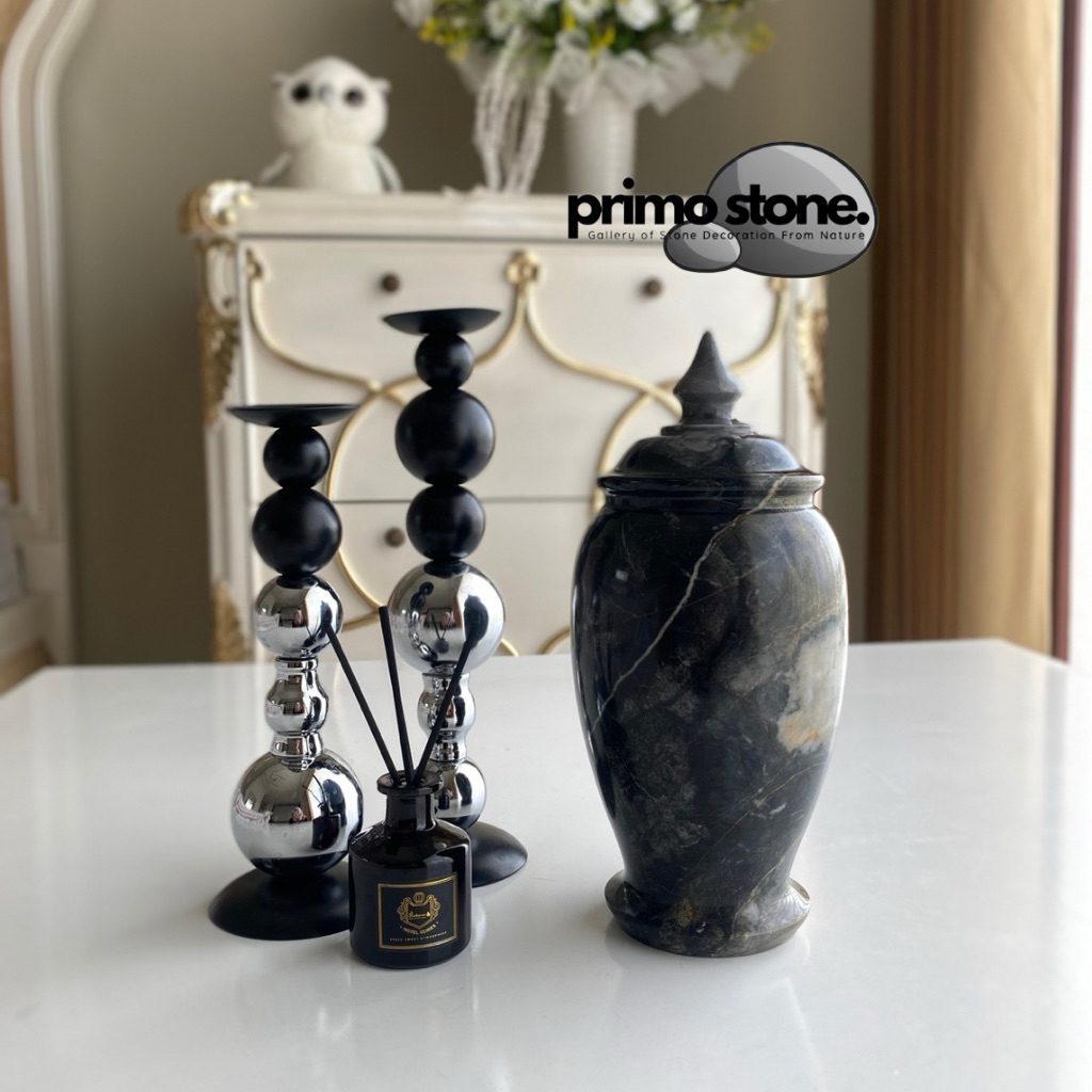 GUCI HIASAN RUMAH TANGGA DEKORASI RUANGAN DARI MARMER HITAM BISA DIKIRIM KE SELURUH INDONESIA AKSESO