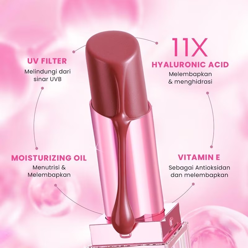 Hanasui Butter Balm Tint | Lip Balm Tint Moist & Glossy | Semua Warna | Natural & Tahan Lama